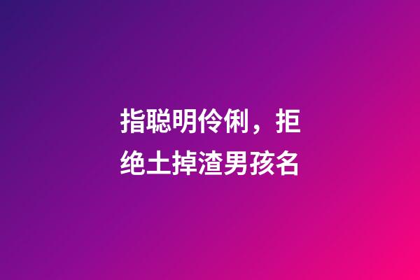 指聪明伶俐，拒绝土掉渣男孩名