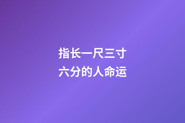 指长一尺三寸六分的人命运
