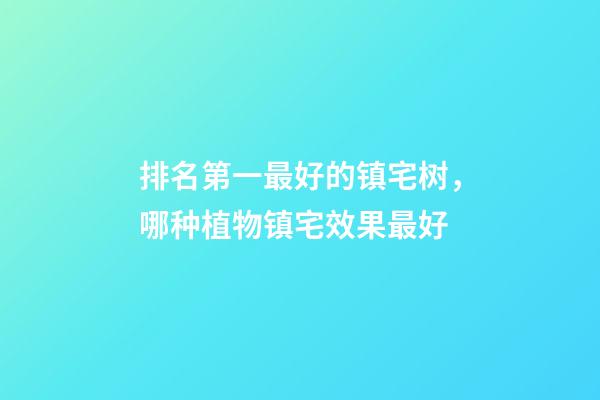 排名第一最好的镇宅树，哪种植物镇宅效果最好