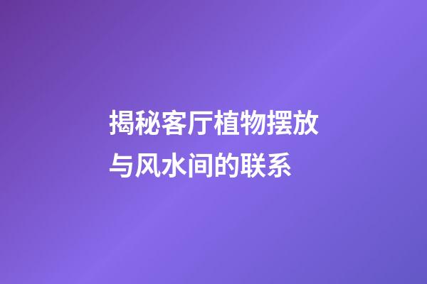 揭秘客厅植物摆放与风水间的联系