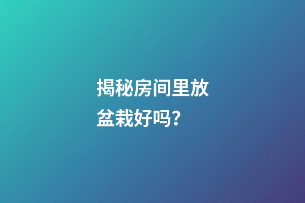 揭秘房间里放盆栽好吗？