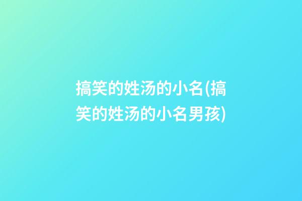 搞笑的姓汤的小名(搞笑的姓汤的小名男孩)