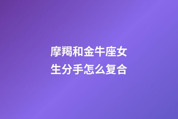 摩羯和金牛座女生分手怎么复合-第1张-星座运势-玄机派