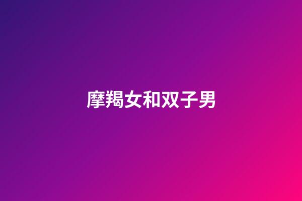 摩羯女和双子男（当双子男碰到摩羯女）-第1张-星座运势-玄机派