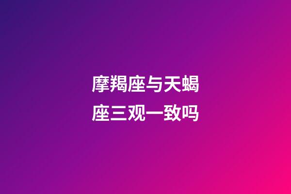 摩羯座与天蝎座三观一致吗-第1张-星座运势-玄机派