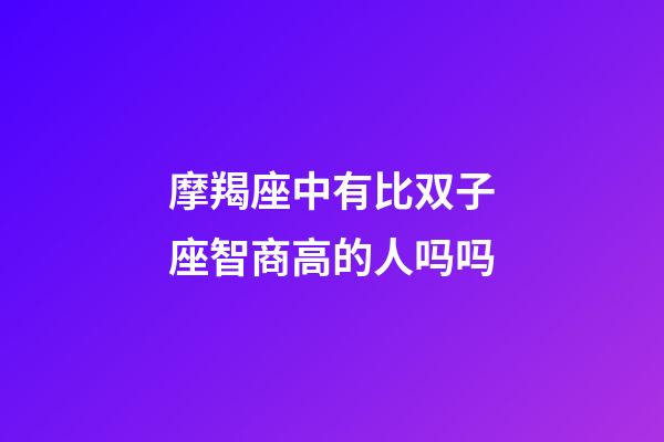 摩羯座中有比双子座智商高的人吗吗-第1张-星座运势-玄机派
