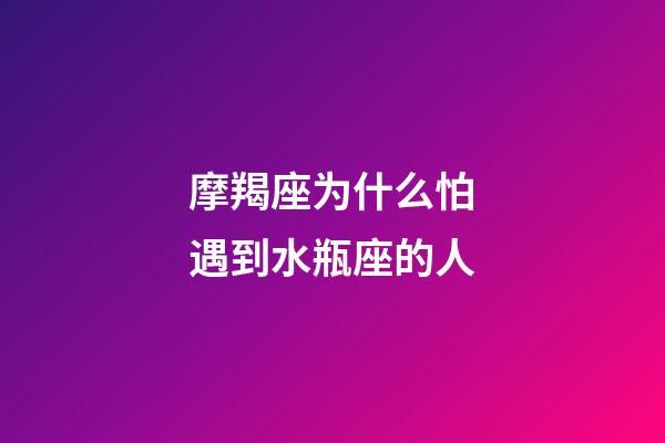 摩羯座为什么怕遇到水瓶座的人-第1张-星座运势-玄机派