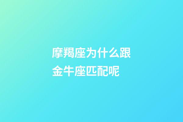 摩羯座为什么跟金牛座匹配呢-第1张-星座运势-玄机派