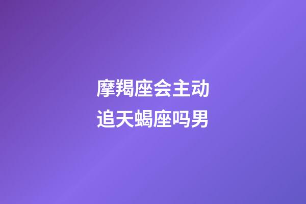 摩羯座会主动追天蝎座吗男-第1张-星座运势-玄机派