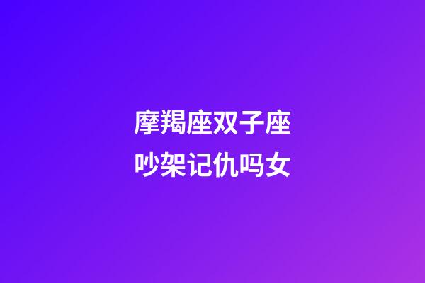 摩羯座双子座吵架记仇吗女-第1张-星座运势-玄机派