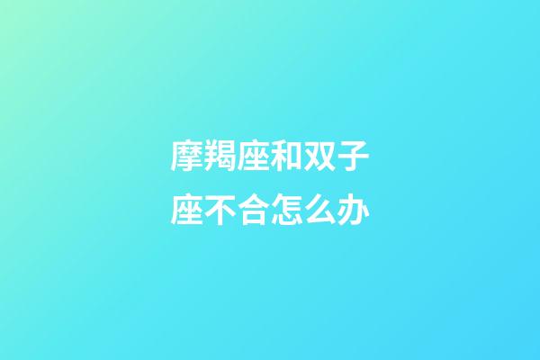 摩羯座和双子座不合怎么办-第1张-星座运势-玄机派