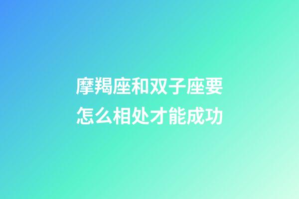 摩羯座和双子座要怎么相处才能成功-第1张-星座运势-玄机派