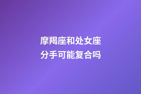 摩羯座和处女座分手可能复合吗-第1张-星座运势-玄机派