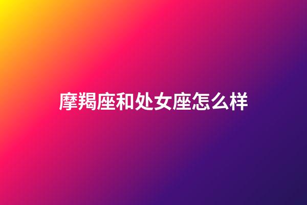 摩羯座和处女座怎么样-第1张-星座运势-玄机派