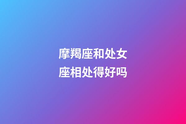 摩羯座和处女座相处得好吗-第1张-星座运势-玄机派