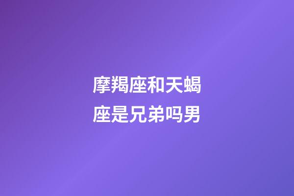 摩羯座和天蝎座是兄弟吗男-第1张-星座运势-玄机派