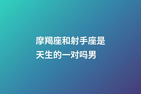 摩羯座和射手座是天生的一对吗男-第1张-星座运势-玄机派