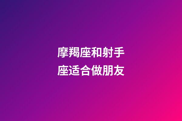 摩羯座和射手座适合做朋友-第1张-星座运势-玄机派