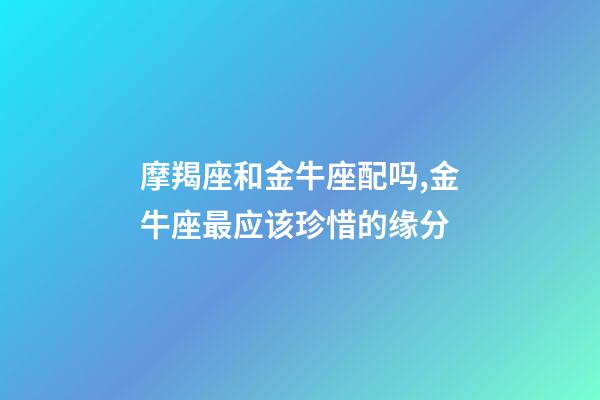 摩羯座和金牛座配吗,金牛座最应该珍惜的缘分-第1张-观点-玄机派