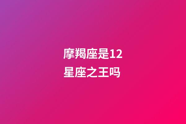 摩羯座是12星座之王吗-第1张-星座运势-玄机派