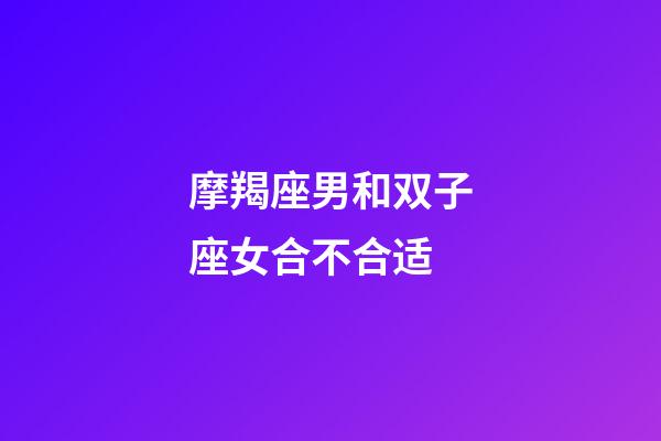 摩羯座男和双子座女合不合适-第1张-星座运势-玄机派