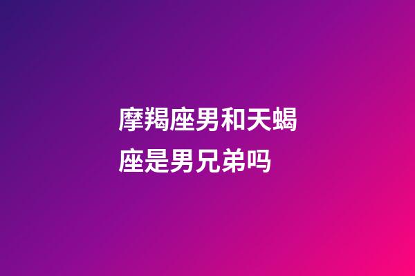 摩羯座男和天蝎座是男兄弟吗-第1张-星座运势-玄机派