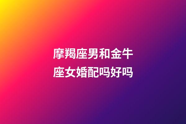 摩羯座男和金牛座女婚配吗好吗-第1张-星座运势-玄机派