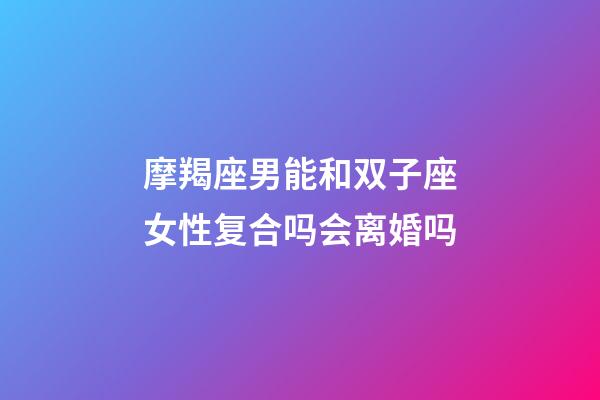 摩羯座男能和双子座女性复合吗会离婚吗-第1张-星座运势-玄机派
