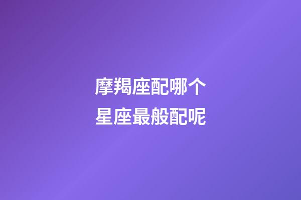 摩羯座配哪个星座最般配呢-第1张-星座运势-玄机派