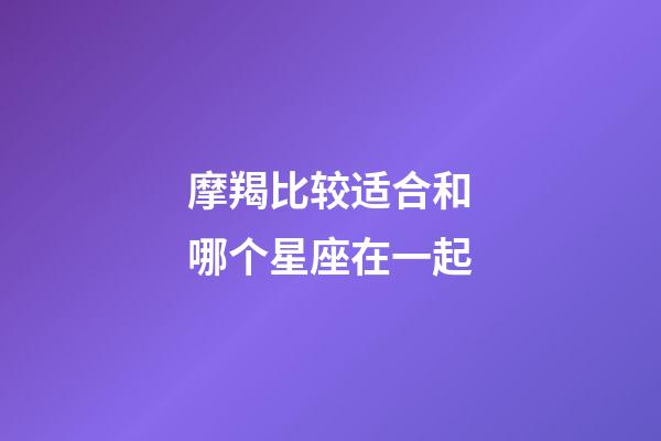 摩羯比较适合和哪个星座在一起-第1张-星座运势-玄机派