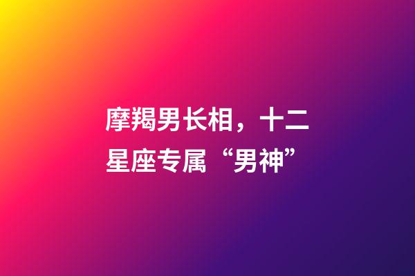 摩羯男长相，十二星座专属“男神”-第1张-观点-玄机派