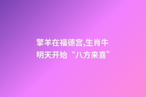 擎羊在福德宫,生肖牛明天开始“八方来喜”-第1张-观点-玄机派