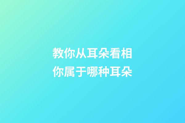 教你从耳朵看相你属于哪种耳朵
