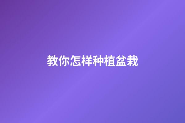 教你怎样种植盆栽