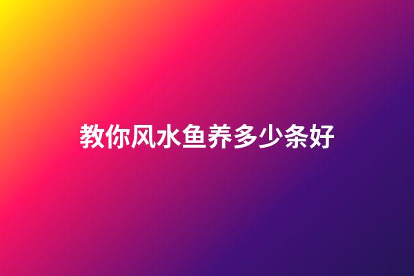 教你风水鱼养多少条好