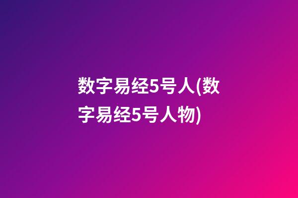 数字易经5号人(数字易经5号人物)