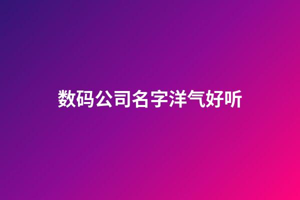 数码公司名字洋气好听