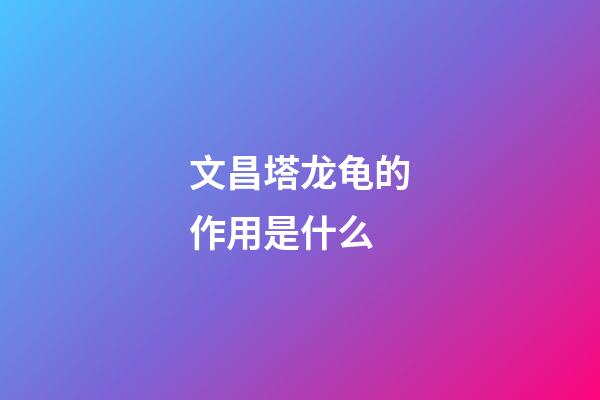 文昌塔龙龟的作用是什么