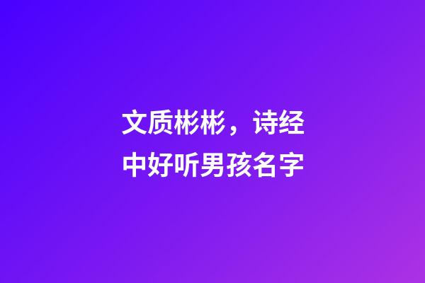 文质彬彬，诗经中好听男孩名字