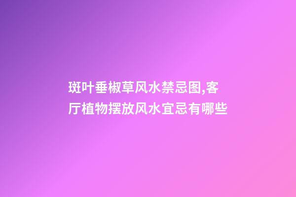 斑叶垂椒草风水禁忌图,客厅植物摆放风水宜忌有哪些