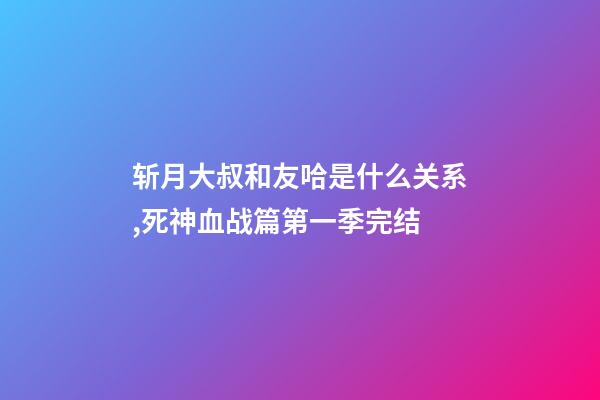 斩月大叔和友哈是什么关系,死神血战篇第一季完结-第1张-观点-玄机派