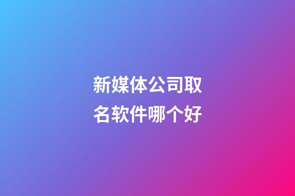 新媒体公司取名软件哪个好