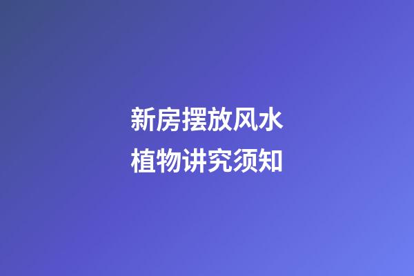 新房摆放风水植物讲究须知