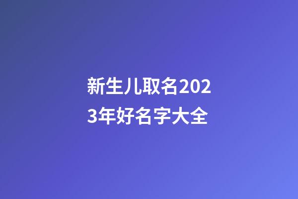 新生儿取名2023年好名字大全