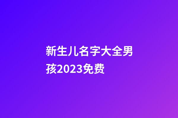 新生儿名字大全男孩2023免费