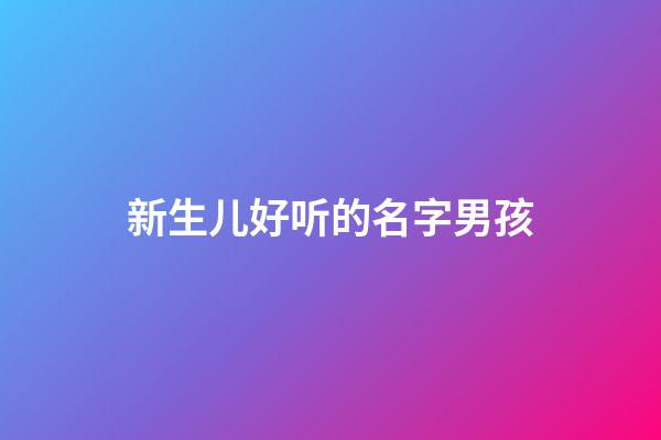 新生儿好听的名字男孩