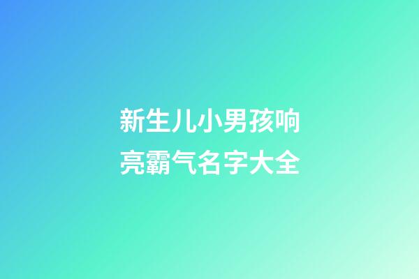 新生儿小男孩响亮霸气名字大全