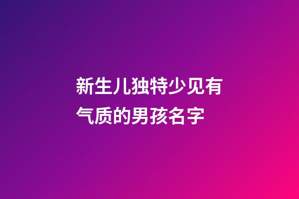 新生儿独特少见有气质的男孩名字