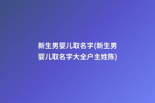 新生男婴儿取名字(新生男婴儿取名字大全户主姓陈)