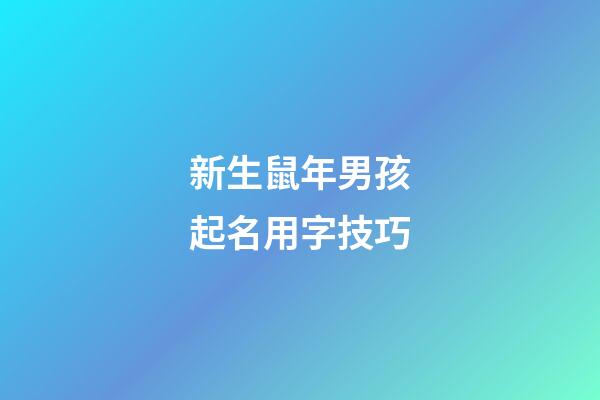 新生鼠年男孩起名用字技巧